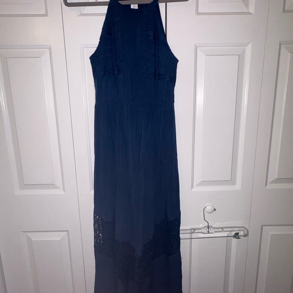 Altar'd State Deep Blue Lace Maxi Dress
